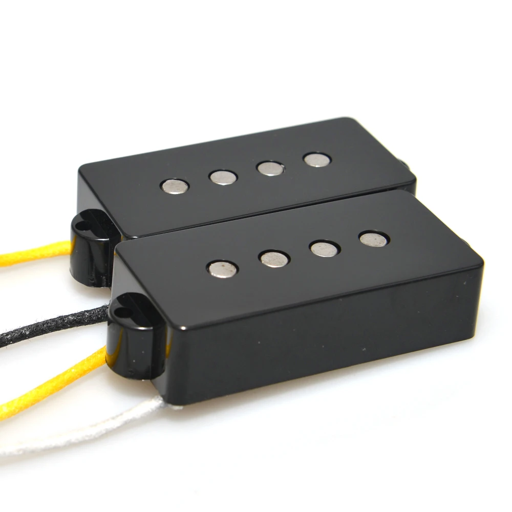 4 Saiten PB E-Bass Pickup Alnico 5 12K ein Set Schwarz für PB Bass Teile Ersatz Image