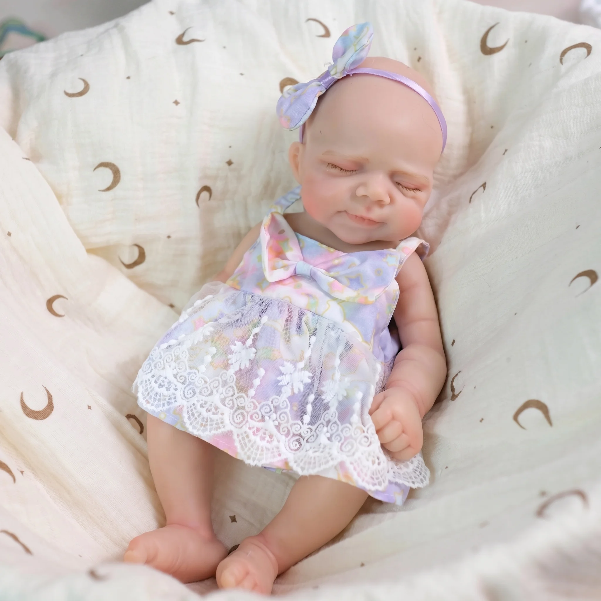 NPK 12 Zoll Pascale Vollsilikon Flexibel Elastisch Superweich Niedliche Kleine Größe Squish Silikon Lebensechte Reborn Bebe Puppe Image