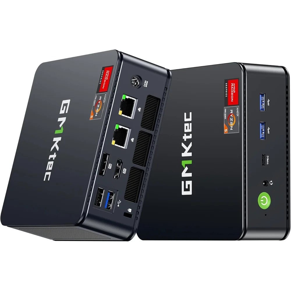 Mini PC de jeu GMKtec M6 Ultra Ryzen 7640HS, double carte réseau LAN 2.5GbE, pour bureau et domicile, triple affichage 4K, WiFi 6, USB4, BT 5.2, ports DP, HDMI 2.0