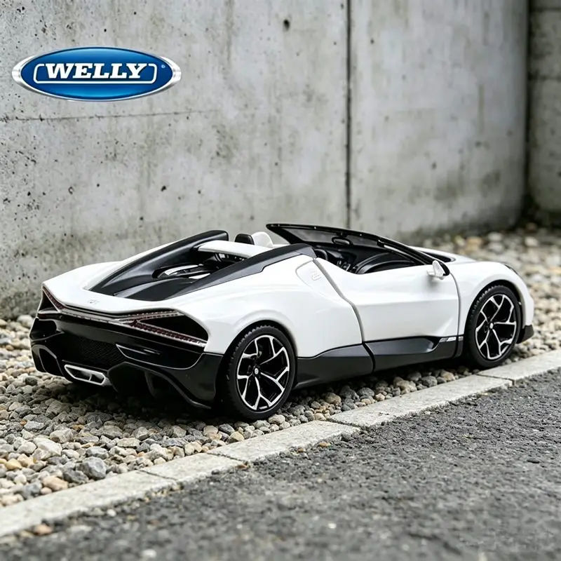 Welly 1:24 Bugatti W16 Mistral Legierung Sportwagen-Modell Druckguss Metall Rennstrecken-Fahrzeuge Auto-Modell Simulationssammlung Geschenke