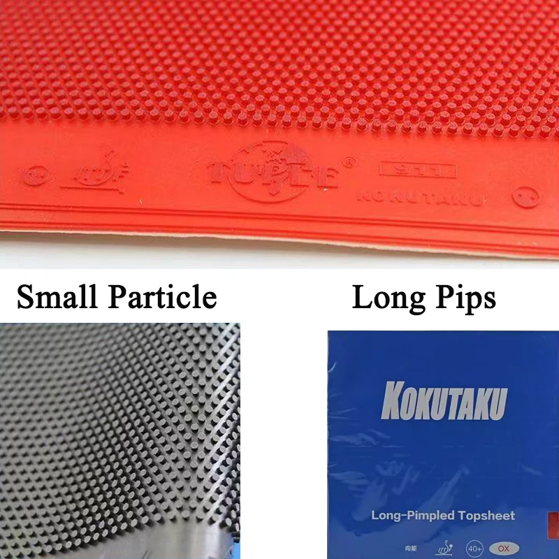 KOKUTAKU Small Pimples 40+ Tischtennisbelag OX/0,6mm Schwamm Langnoppen ITTF-zugelassen für defensives Spiel Image