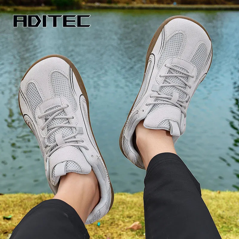 Herren Outdoor-Walkingschuhe mit Breiter Passform, Rutschfest, Atmungsaktiv, Barfuß-Design, Große Größen, Bequemes Schuhwerk