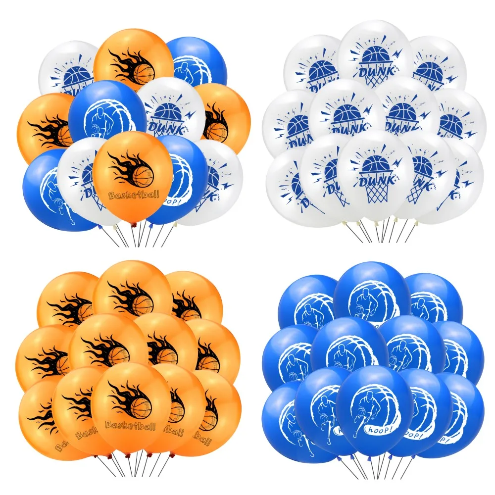 12 Stück Basketball 12 Zoll Latexballons Sportspiel Ballon Dekorationen Kit für Basketball Geburtstag Babyparty Partyzubehör Image