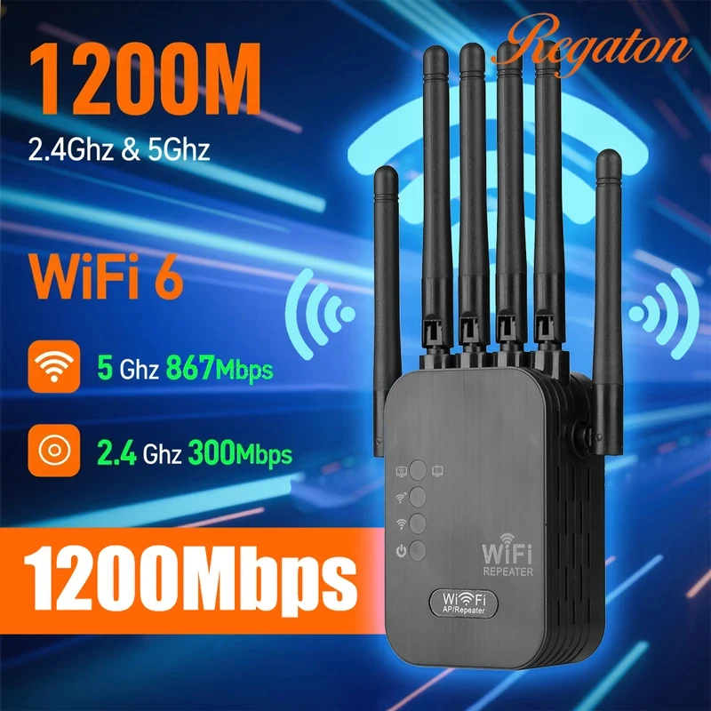 Kabelloser 5G WLAN-Repeater 1200Mbps Router WLAN-Verstärker Dual-Band Langstrecken-Extender 5GHz Wi-Fi Signalverstärker Repeater Image
