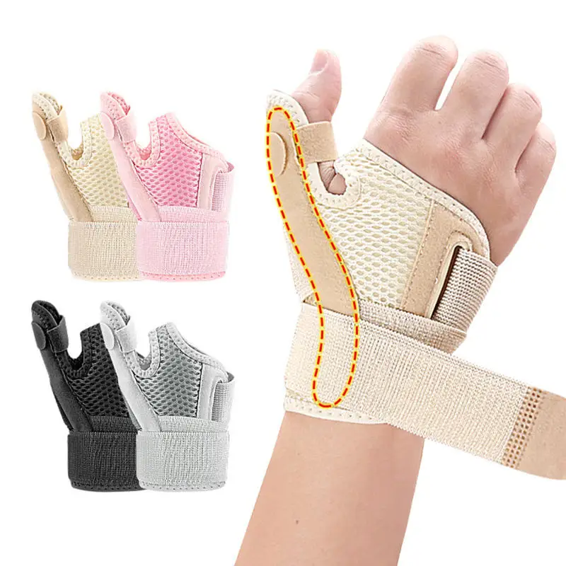 1/2 Stück flexible Schiene zur Unterstützung des Handgelenks und des Daumens bei Sehnenentzündung und Arthritis, atmungsaktiver Daumenschutz, passend für die rechte und linke Hand Image