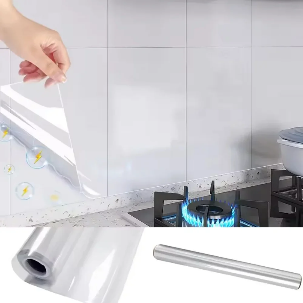 1 Rolle Transparente Schutzfolie für Wände, Schutzfliesen-Tapete, Schlafzimmer, Wohnzimmer, Dekoration, Badezimmer, wasserdichter Wandaufkleber Image