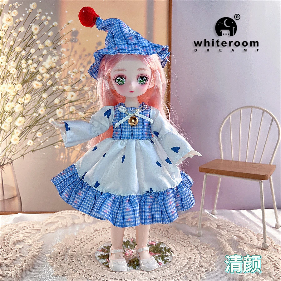 23 cm BJD Puppe Mädchen Körper Spielzeug 15 Gemeinsame Bewegliche Kawaii Puppe Mit Mode Kleidung Weiches Haar Dress Up Mädchen Spielzeug geburtstag Geschenk Puppe