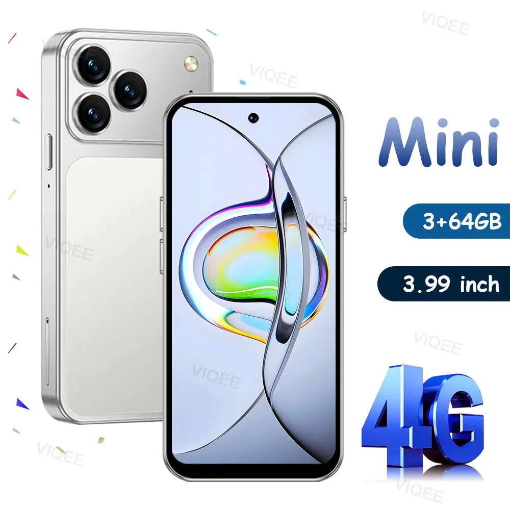 2026 Neues 17 Pro Mini Handy, Mini-Smartphone 4G, Smartphone mit 3,99 Zoll HD-Display, Dual-SIM, kleines Mobiltelefon, Quad-Core, 64 GB ROM Android Smartphone, kleines Smartphone Image