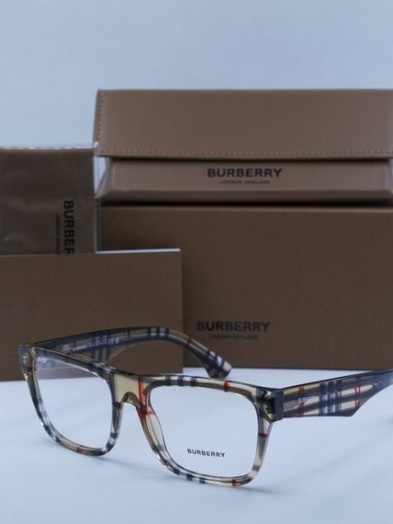 Burberry Accessories | Burberry Be2411 4122 Square Eyeglasses 53mm - Vintage Check | Color: Brown | Size: 53 - 18 - 145