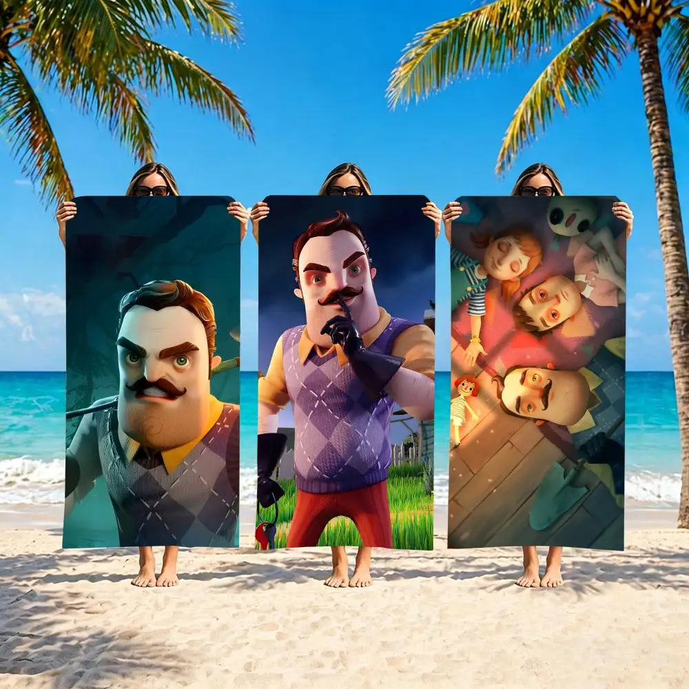 H-Hello Neighbor Towel Mikrofaser-Strandtuch, schnell trocknend, sandfrei, ultrafeine Fasern, superweich. Image