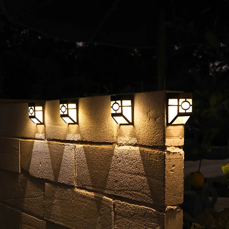 Outdoor Solar Garten Dekoration Licht IP65 Wasserdichte Solar Wand Lampe Deck Licht Zaun Licht Treppen Lichter Mit Helle Warme Licht