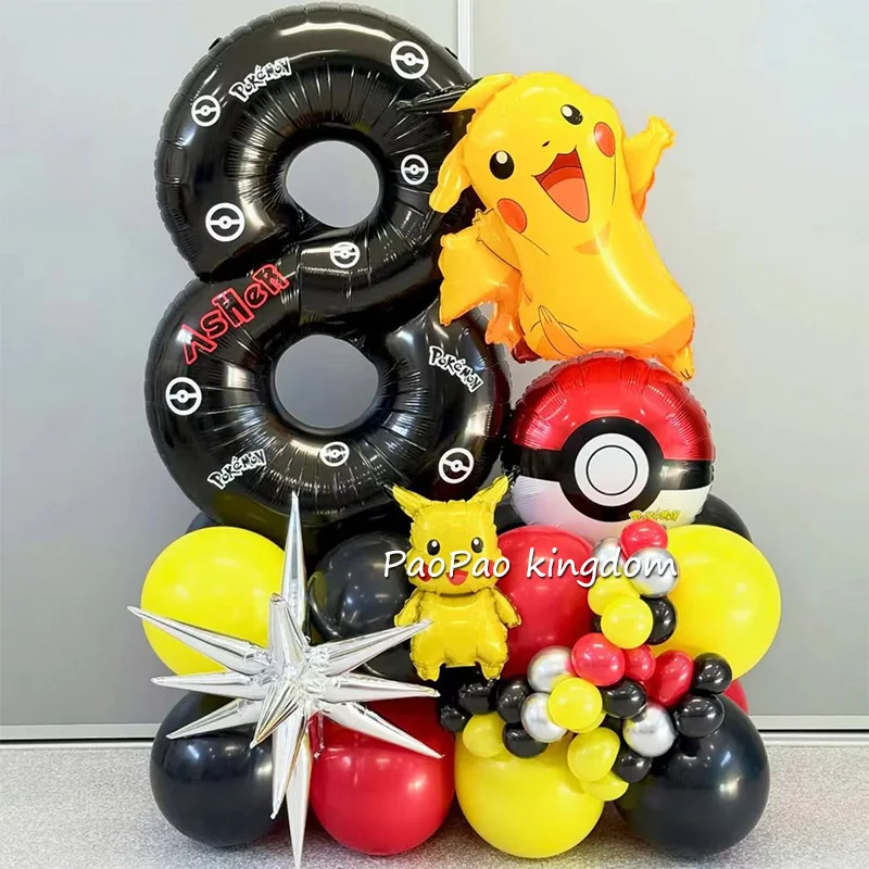 Pokémon-Charakter Ballon-Set Pikachu Ballon-Kit Geburtstagsparty-Dekoration für Mädchen und Jungen Image