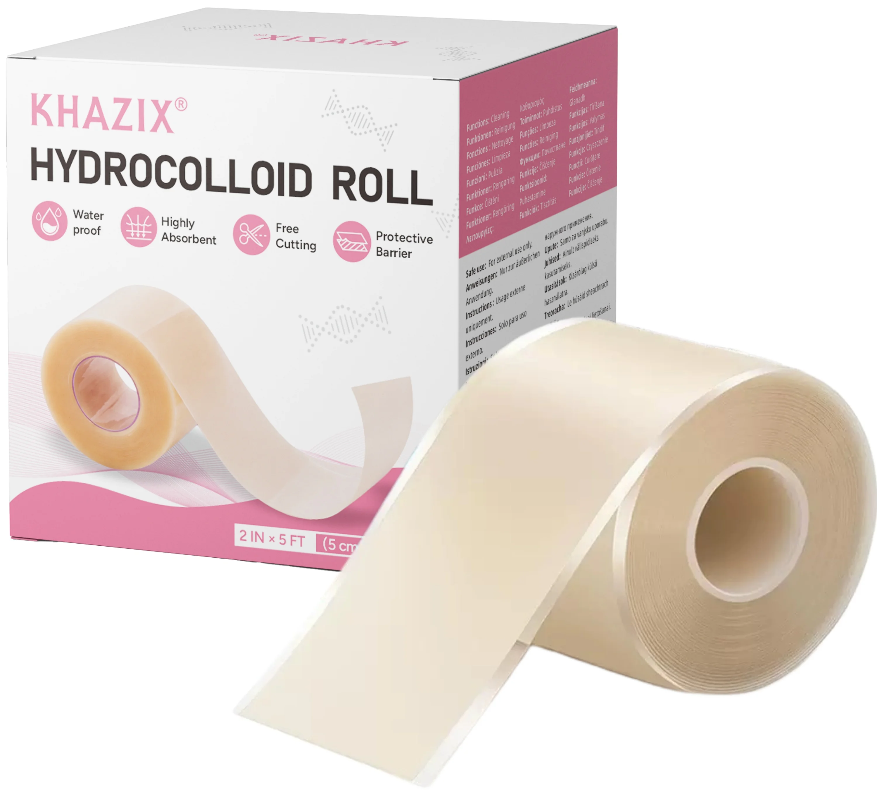 (1 Rolle) Hydrogel-Bandage – stark haftend, flexibel und atmungsaktiv, Narbenverdeckung, Hautpflegepflaster, staubdicht Image