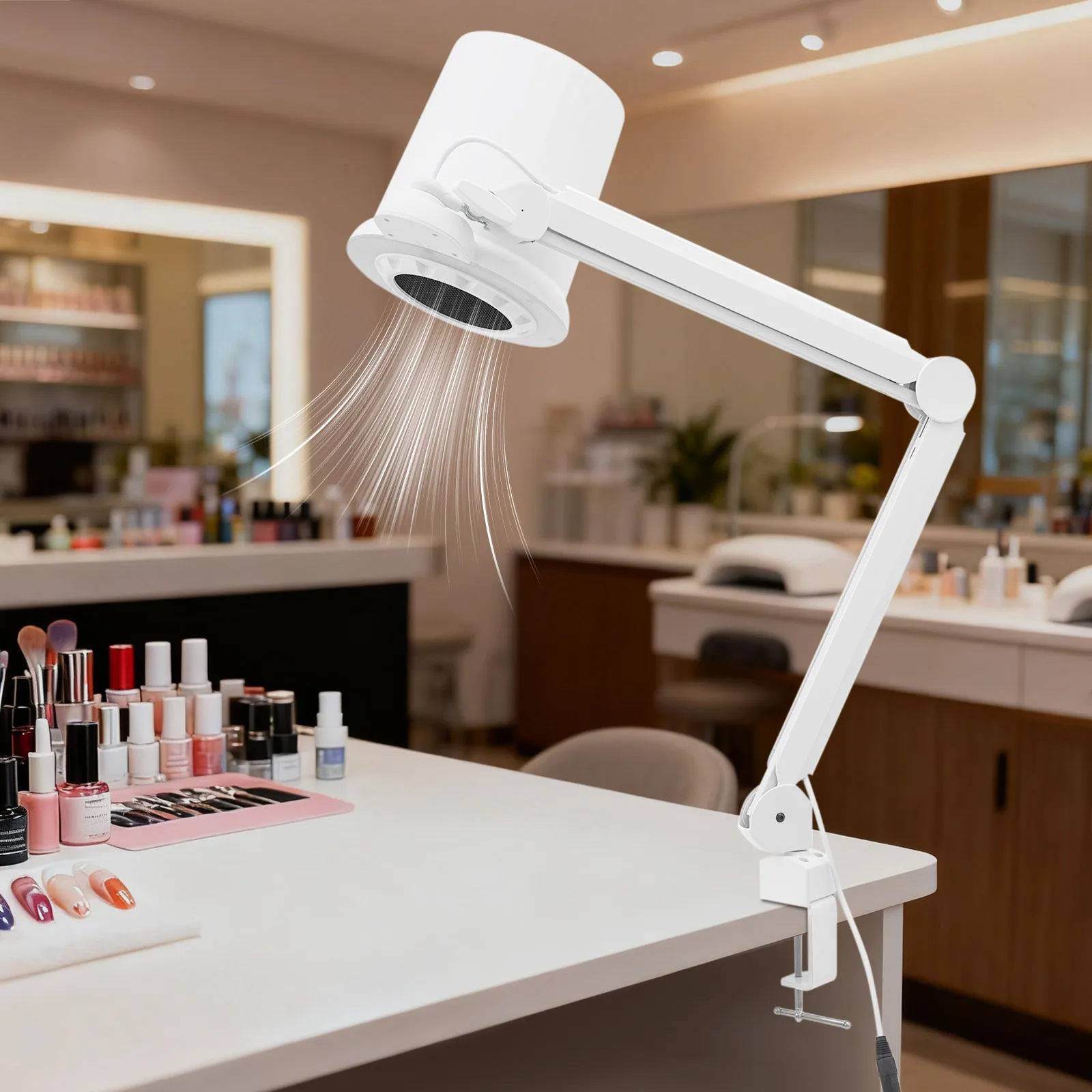 Nagelstaubabsauger 55W 4300rpm 10-stufig Einstellbar mit LED-Licht und Filterkartusche für Nagelkunst-Salon und Heim-Maniküre Image