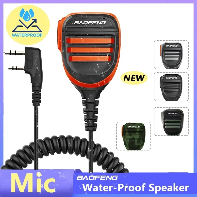 Baofeng Walkie-Talkie-Lautsprechermikrofon, wasserdichtes PTT-Mikrofon für UV5R UV-16 Pro UV-13 Plus Zwei-Wege-Radio QuanSheng UV-K5(8) UV-K6 Image