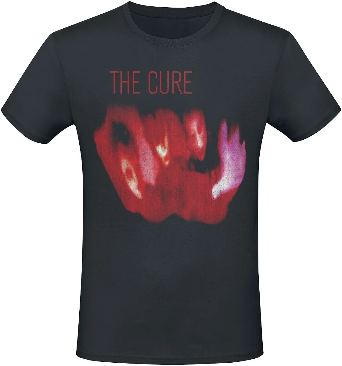 The Cure Fangs T-Shirt, Vintage Post-Punk Band Shirt mit ikonischem dunkelrotem Mund-Print, Gothic Rock Fan Merchandise