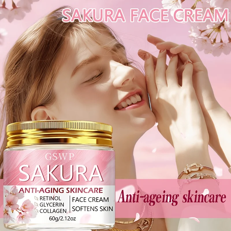 GSWP Sakura Gesichtscreme: Anti-Aging-Hautpflege, Sommerkollektion, erfrischend, elegante Verpackung. 60g/120g Image