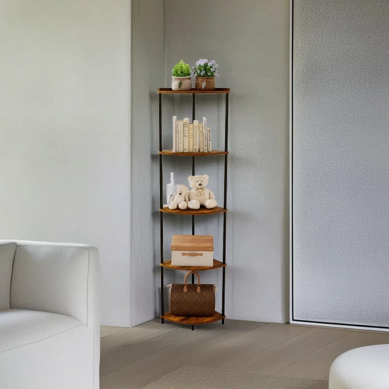 Eckschrank Vom Boden bis zur Decke reichendes Eckregal Wohnzimmer-Eckregal Mehrschichtiges Ventilator-Eckdisplay Aufbewahrungsschicht Regalaufbewahrung