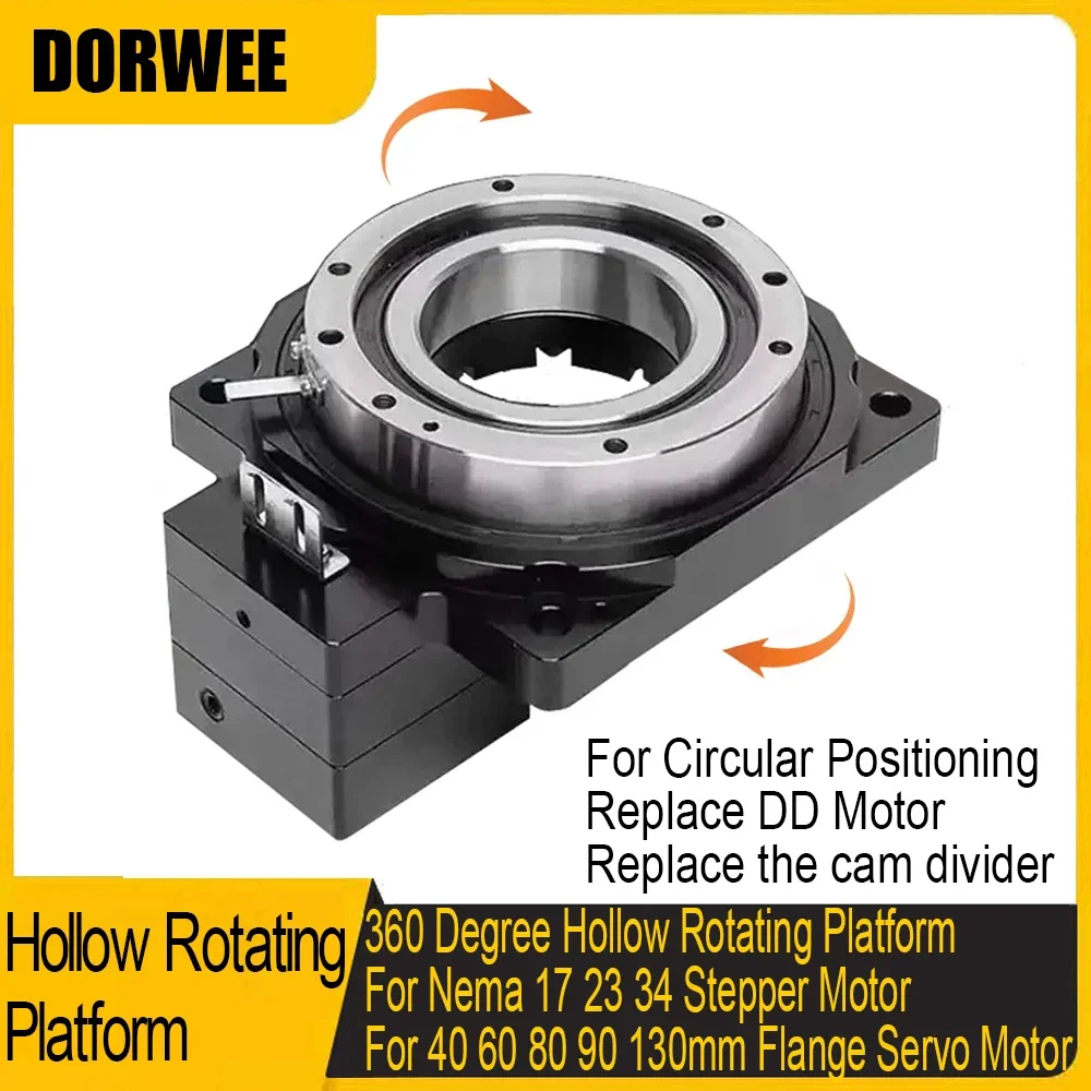 CNC-Hohldrehplattform-Verhältnis 5-200:1, 4 Achsen, 5 Achsen, R-Achse, hohe Präzision, ersetzt Nocken indexer/DD-Motor für Schneidtische Image