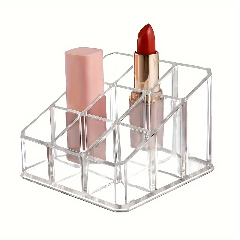 Langlebiger Lippenstift-Präsentationsständer mit 9 Fächern – Kosmetik-Organizer für Schminktisch und Schreibtisch, perfekt für Make-up-Aufbewahrung, Schminktisch.