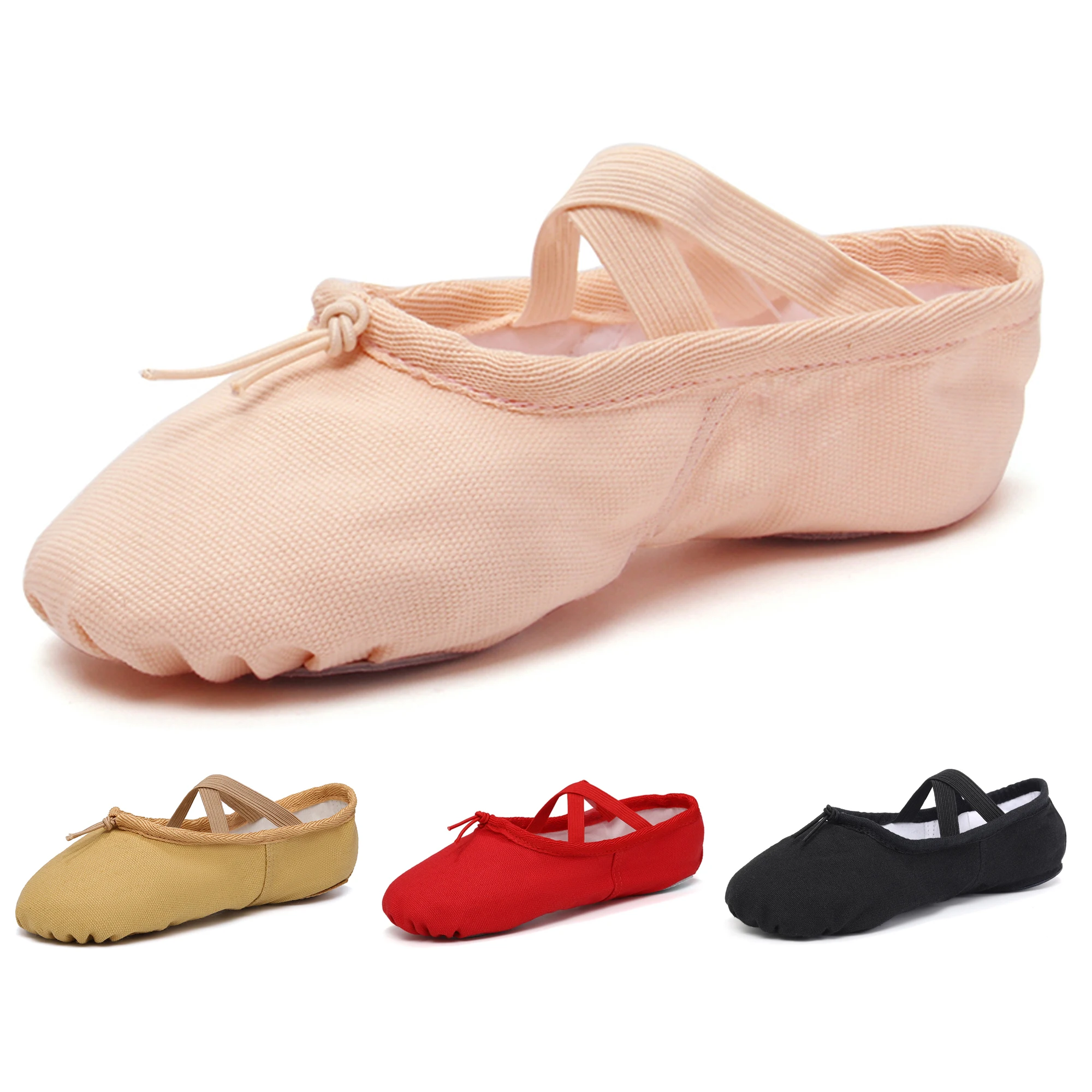 Mädchen Ballett Schuhe Leinwand Schwarz Rosa Weiche Ballett Bauch Flache Ballett Schuhe Gym Yoga Praxis Tanz Schuhe Kinder Frau Tanz Hausschuhe