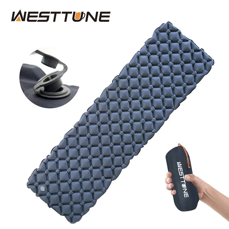 WESTTUNE Camping-Isomatte, ultraleichte aufblasbare Matratze, tragbare Outdoor-Luftkissen-Schlafmatte für Reisen, Wandern Image