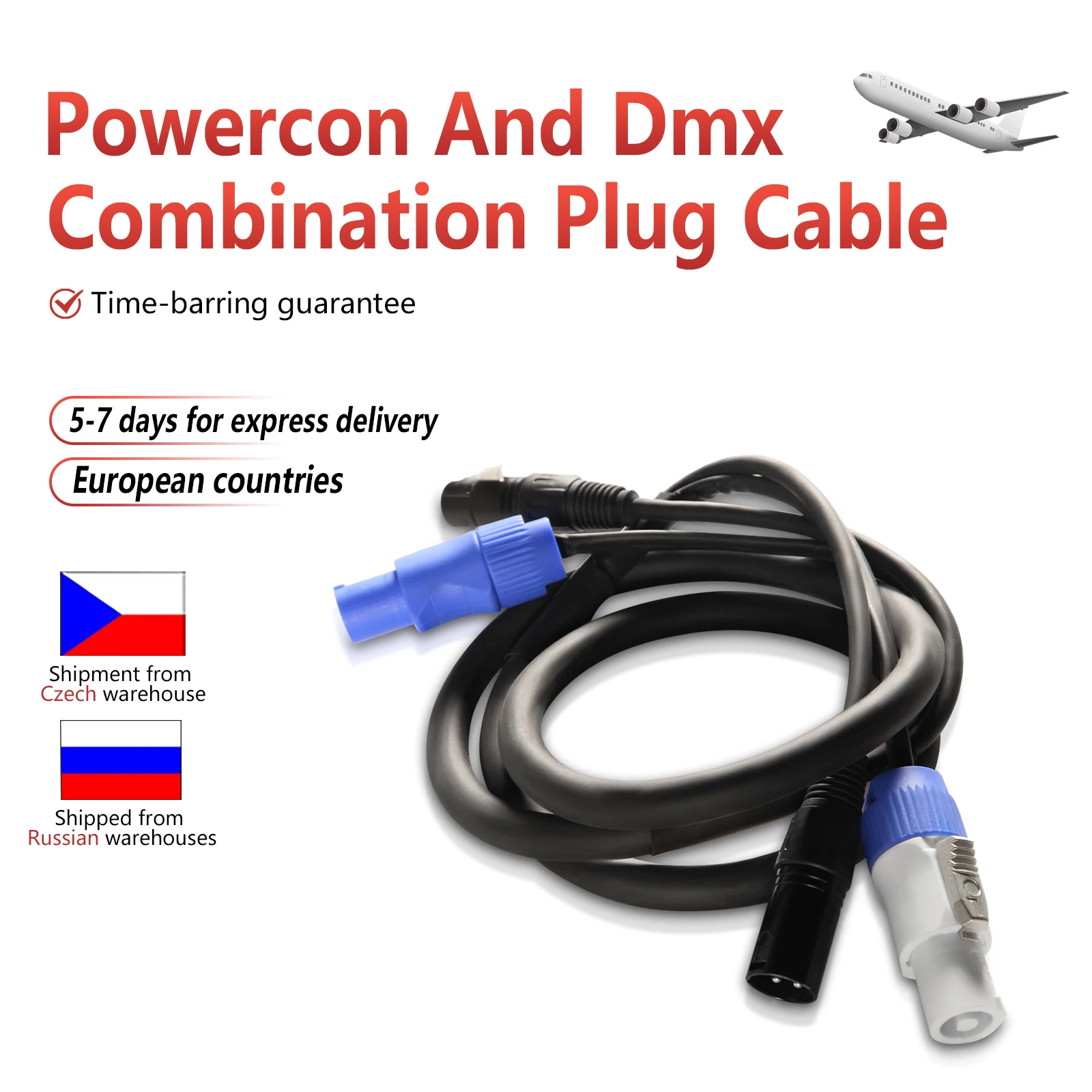 5 Stück/Signalkabel DMX-Kabel Netzkabel, Powercon-Stecker und DMX XLR-Signalkabelzubehör für Bühne, Hochzeit, DJ, Disco Image