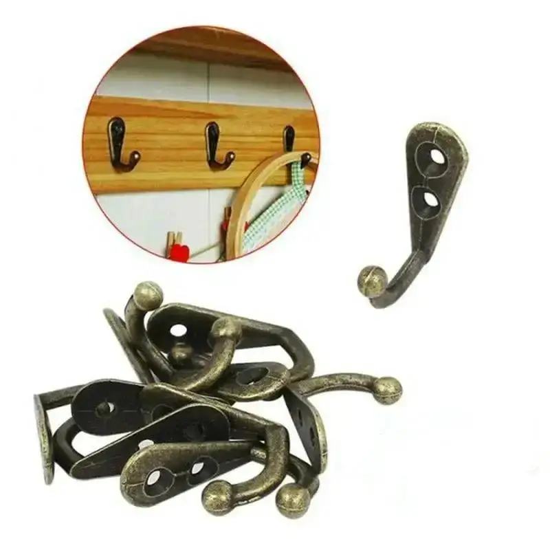 Neue 5 stücke Einzelne Zinke Haken Mini Größe Wand Montiert Retro Kleiderbügel Mäntel Hüte Handtücher Schlüssel Kleidung Tür aufhänger Hause Dekoration Image