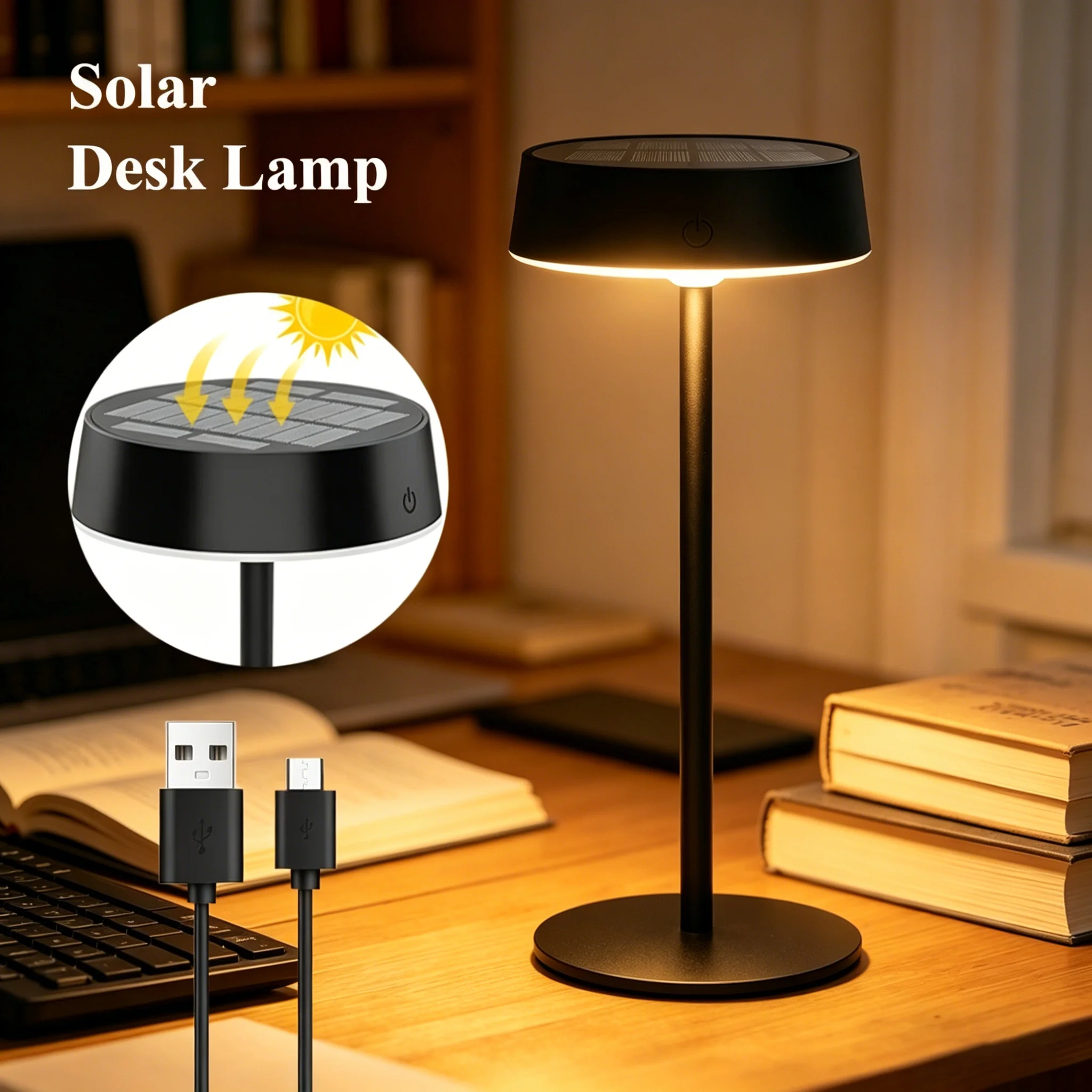 GGBingo Nouvelle Lampe de Bureau à Recharge Solaire Étanche, Lampe de Table Détachable, Lampe de Chevet, Lampe de Bureau Rechargeable LED pour Chambre veilleuse de nuit lampe chambre lampe design