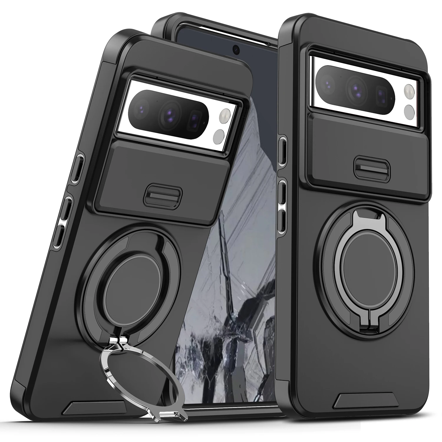 Für Google Pixel 7 Pro Hülle Google Pixel 8 Pro Cover Pixel 7 8A Magnetring-Schutzhülle mit Kameraschutz Magsafe Kabellose Ladehülle Image