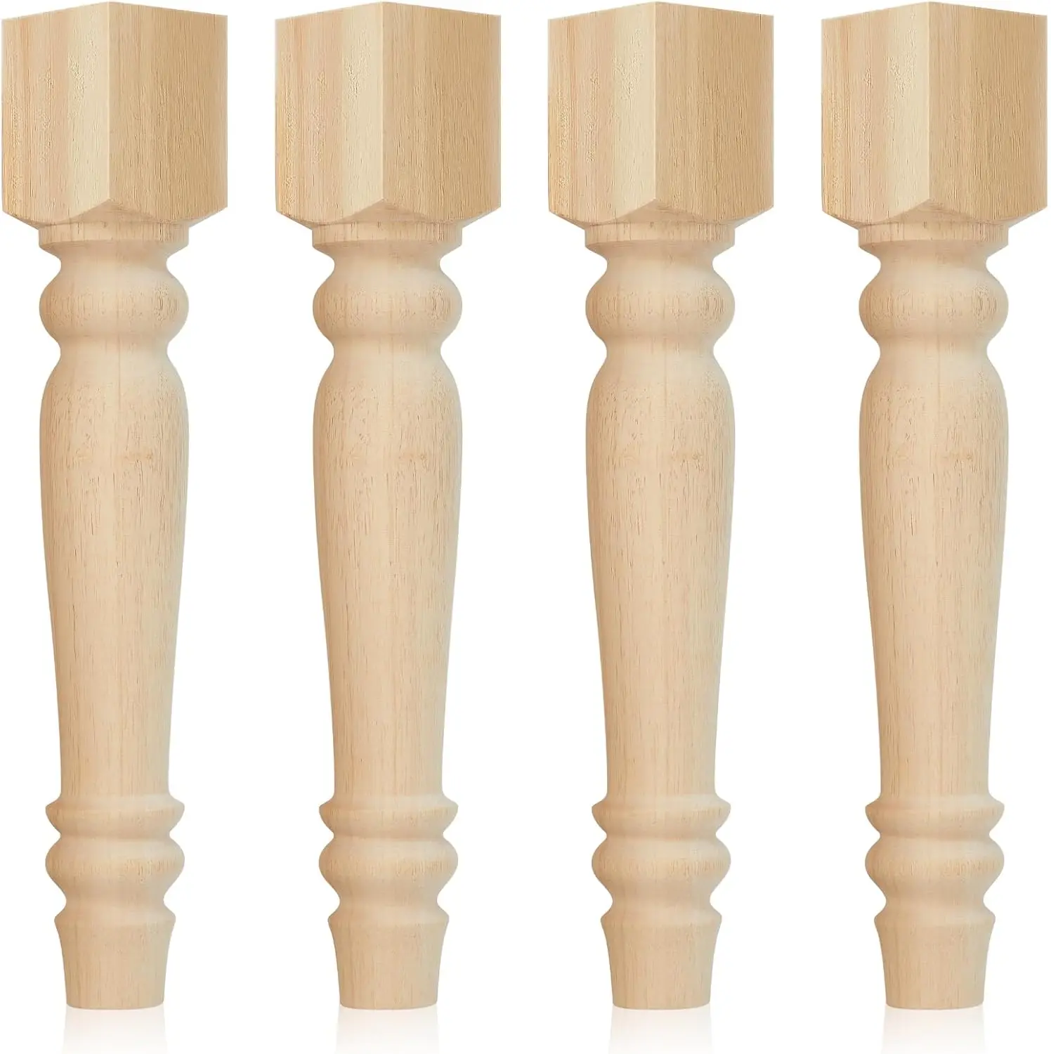 16 Zoll Unbehandelte Holztischbeine, 4 Stück Möbelfüße, DIY-Stützbeine für Schreibtisch, Bank, Esstisch & Couchtisch
