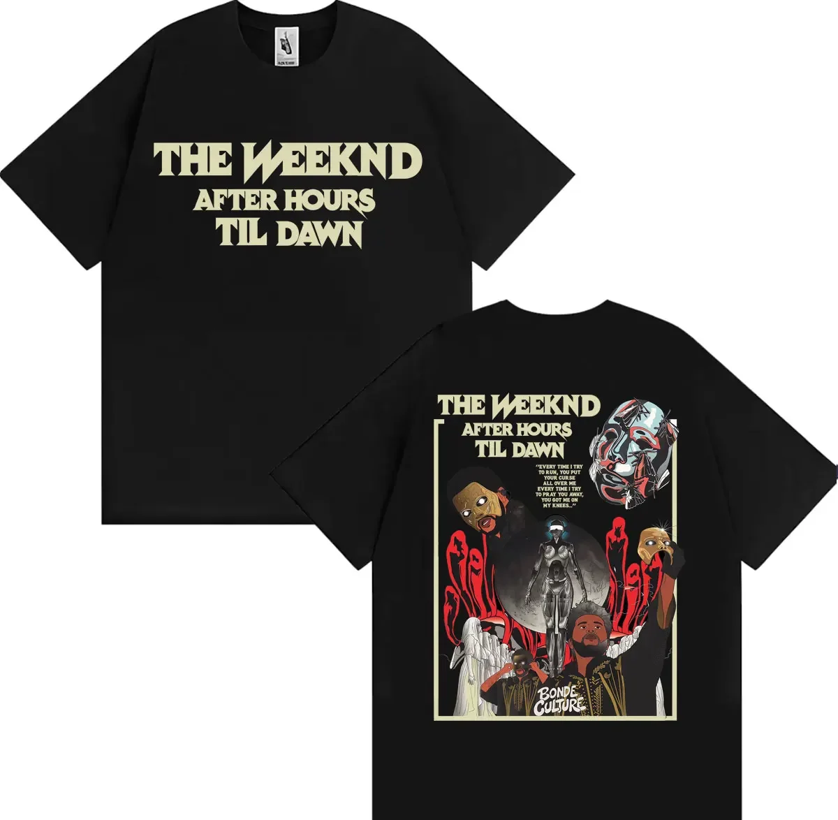The Weeknd After Hours Til Dawn 2026 World Tour T-Shirt für Herren und Damen, Harajuku Hip-Hop Klassisches T-Shirt, Sommer Casual O-Neck T-Shirt Image