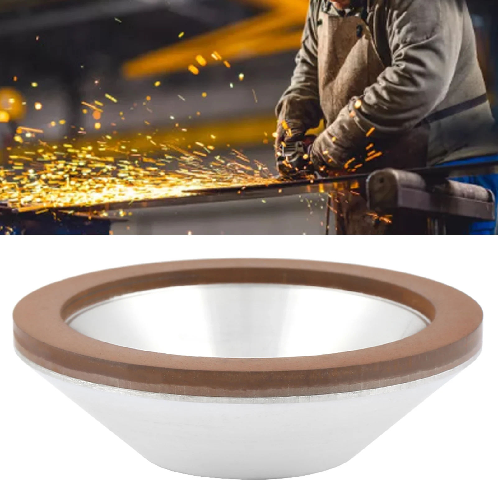 100 mm Schleifbecher-Rad, Körnung 180, Schleifscheibe für Hartmetall-Metallkörnung, 180 Tassen, Schüssel, Tassen-Tassenrad Image