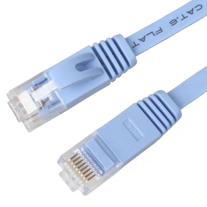Blaues Ethernet-Flachkabel aus oxidiertem Kupfer 0,2m/0,3m/0,5m/1m Cat6 UTP-Kabel RJ45-Netzwerkkabel Patchkabel für Router Laptop Image
