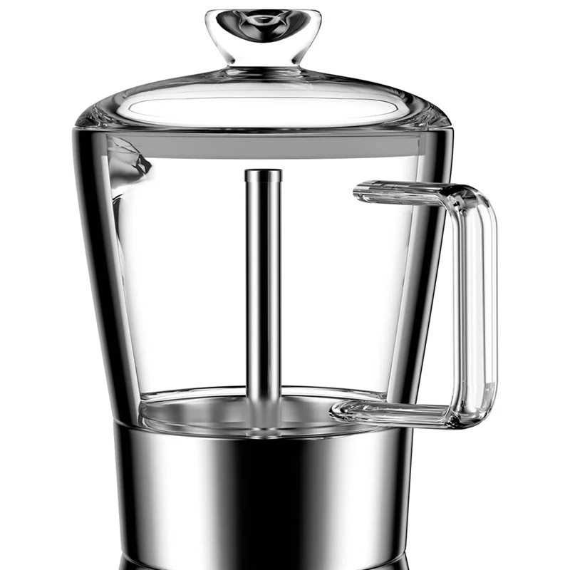 ABKR-Moka Induktionsherd-Espressomaschine mit Glasplatte und Espresso-Moka-Kanne aus Edelstahl, klassische italienische Kaffeemaschine, 240 ml Image