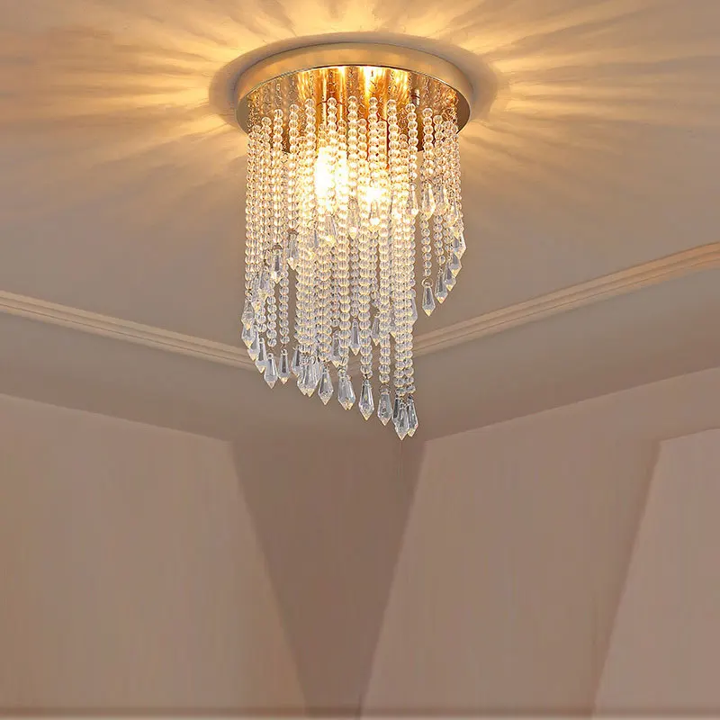Licht Luxus moderne kleine Kristall Decken leuchte Wohnzimmer Flur Flur Veranda Balkon hinten moderne Eingang Decken leuchte foye