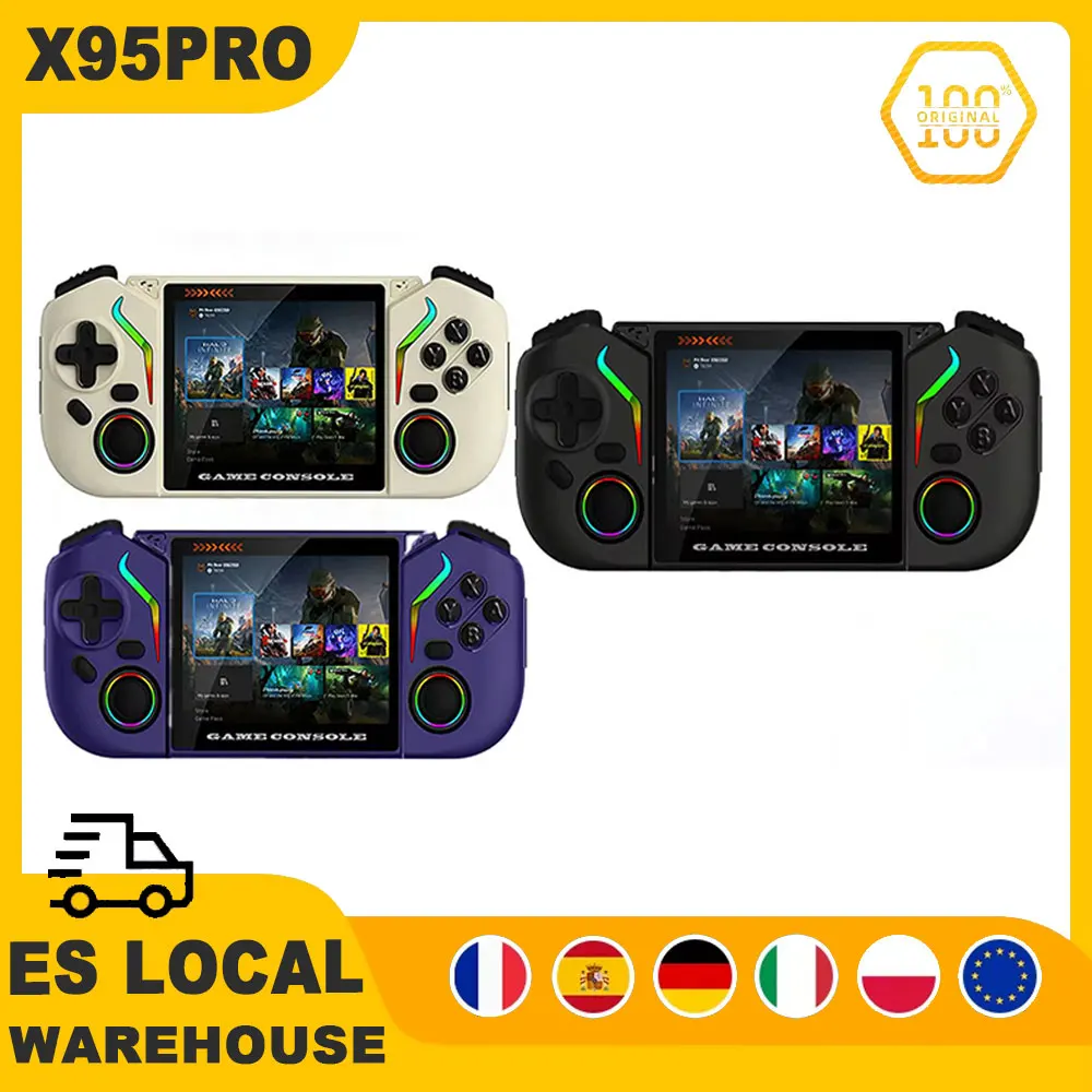 Nouvelle console de jeu portable X95 Pro 3,5 pouces 2026, système de jeu rétro Android avec WiFi, émulateur de console de jeu vidéo