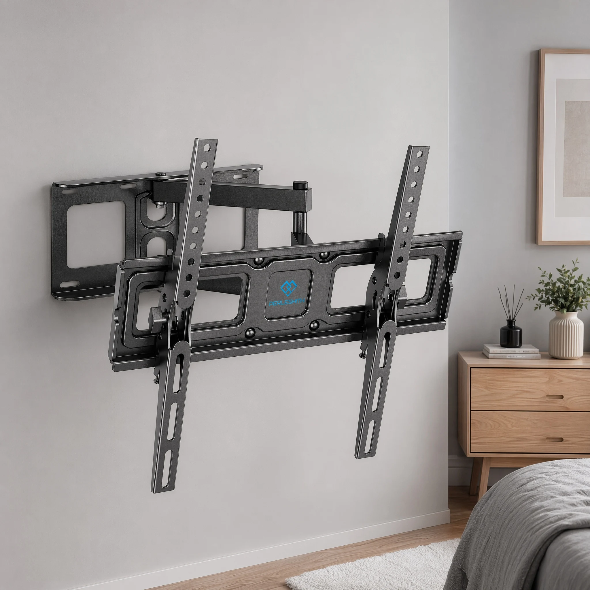 Supporto da parete per TV, supporto girevole e inclinabile per televisori o monitor piatti e curvi da 26–60 pollici fino a 40 kg, supporto da parete per televisori con VESA massimo di 400x400 mm