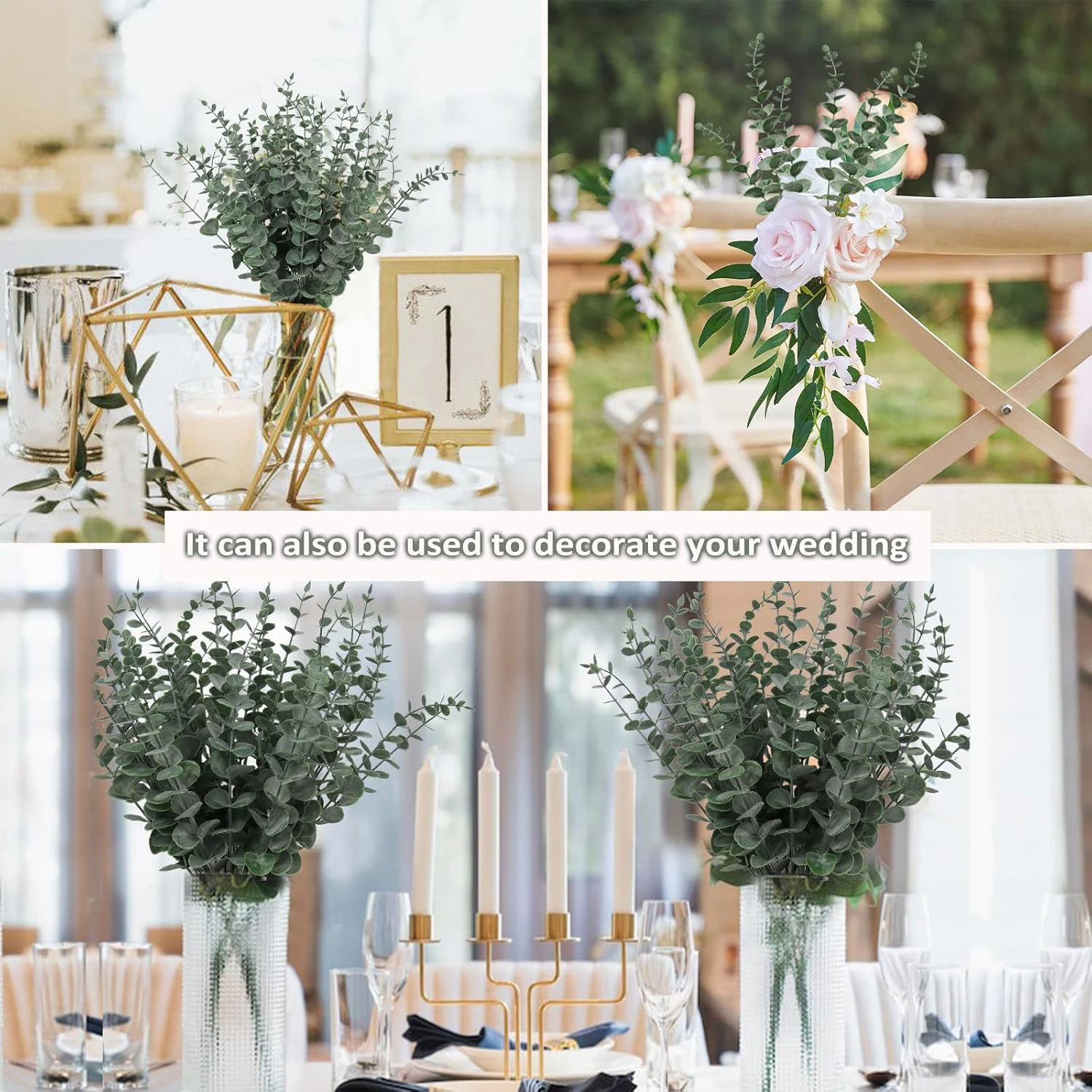 10/50pcs Artificial Plant Eucalyptu Leaves Vase Table Party Outdoor Garden Wedding Bridal Bouquet Home Decoration Outdoor Garden