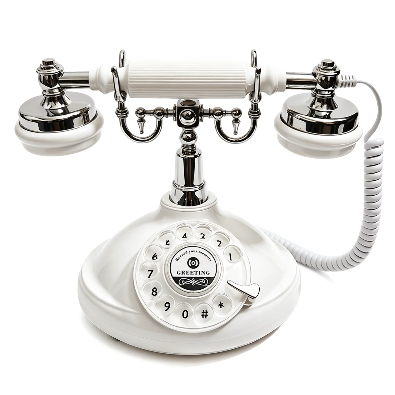 Voice Guestbook Telphone Wedding Telephone Capacity Vintage Rotary Recording Phone Customized Message for Wedding Birthday Party
