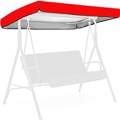 3-Personen-Verandaschaukel, Terrassenschaukel mit verstellbarem Sonnendach, Außenschaukel mit Stahlrahmen für Garten, Rasen, Terrasse, Pool (schwarz) Image