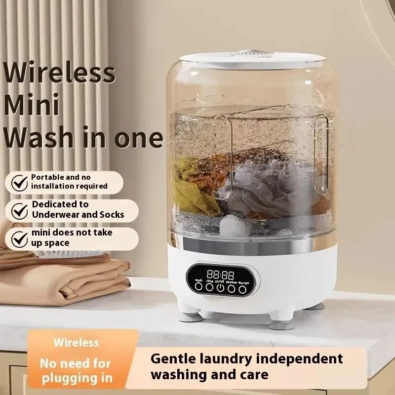 Portable Mini Turbo Washing Machine For Socks, Underwear & Travel Laundry Portable Mini Turbo Washing Machine For Socks, Underwear & Travel Laundry