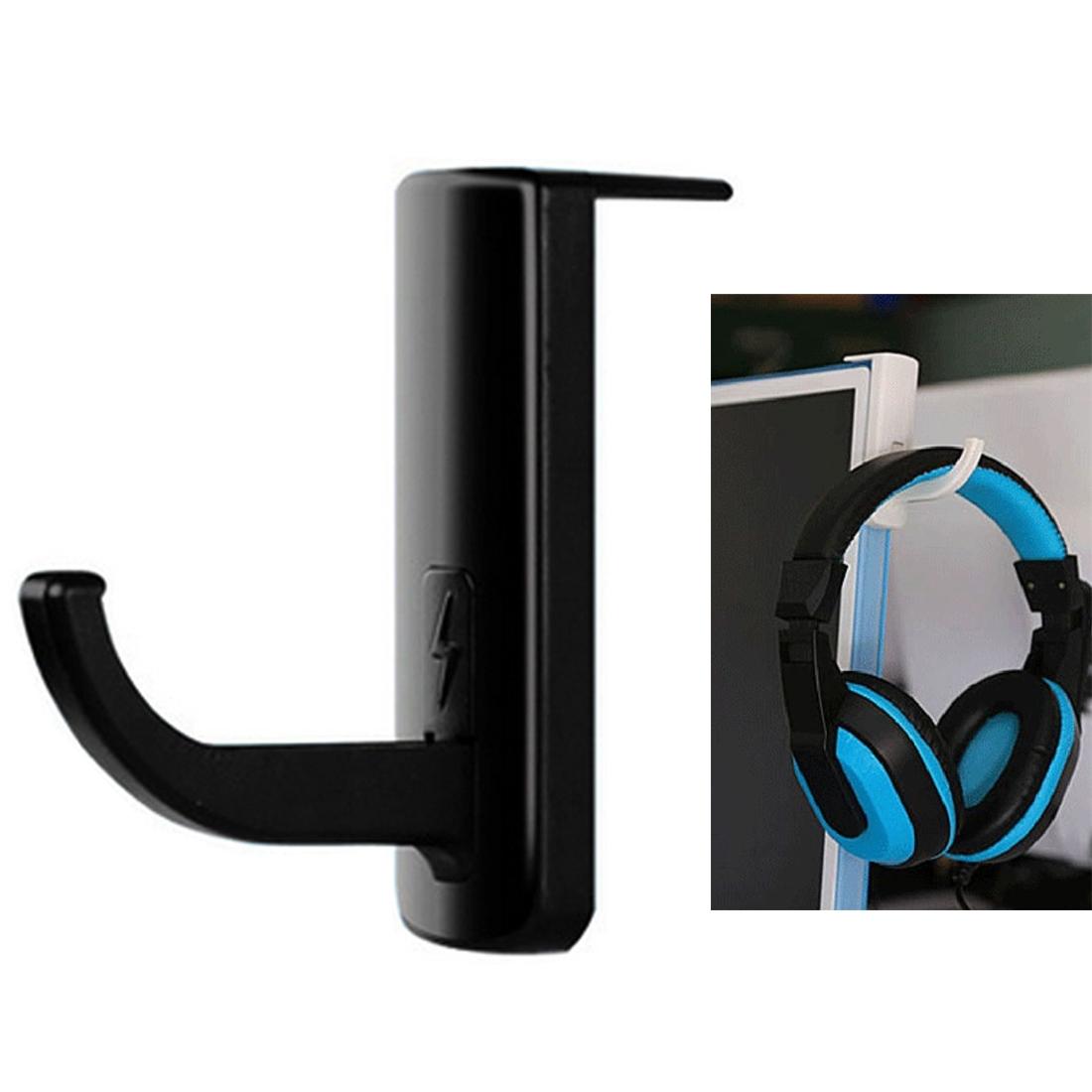 Universal Headphone Hanger For Monitor & Desk Compact Headset Holder With Strong Adhesive white
