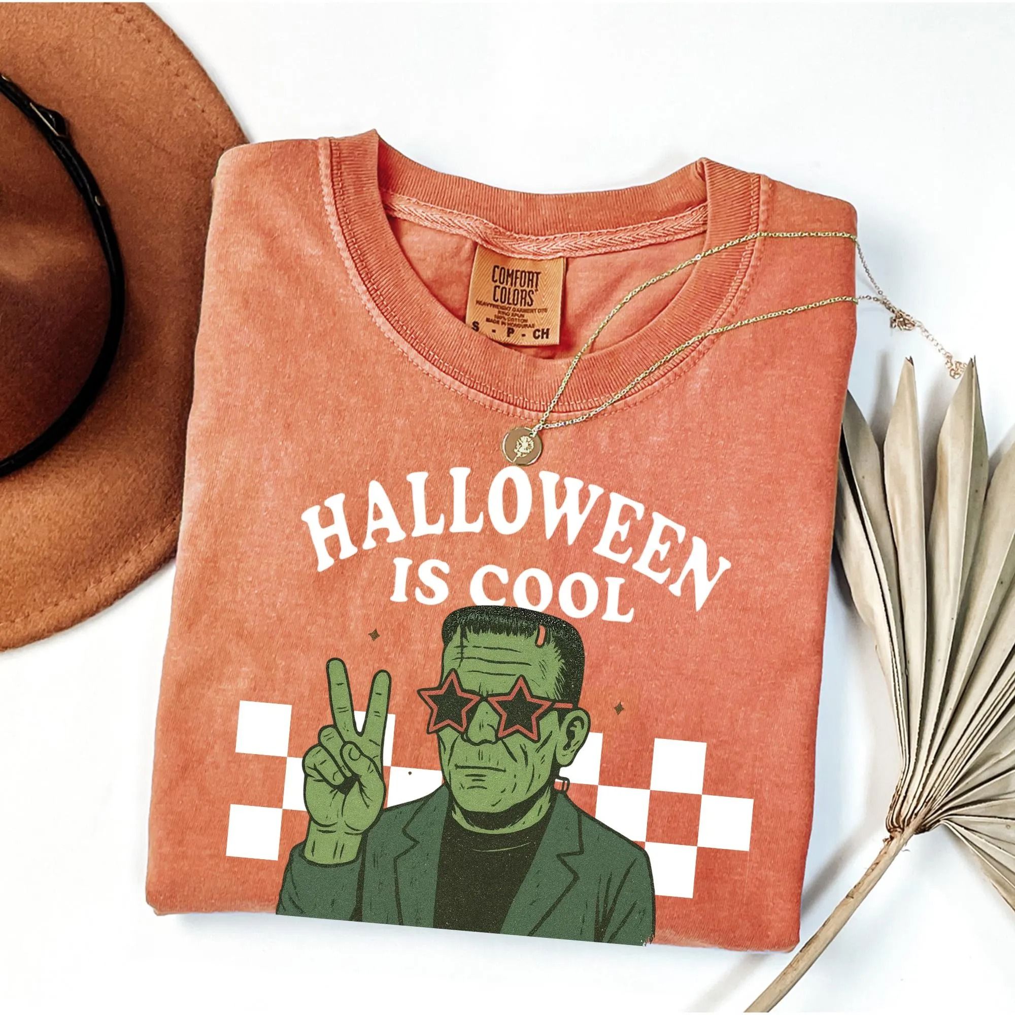 Halloween Is Cool Retro Graphic T Shirt Funny Spooky Season Tee Vintage Horror Movie Inspired Fall Halloween Shirt red m t Shirt