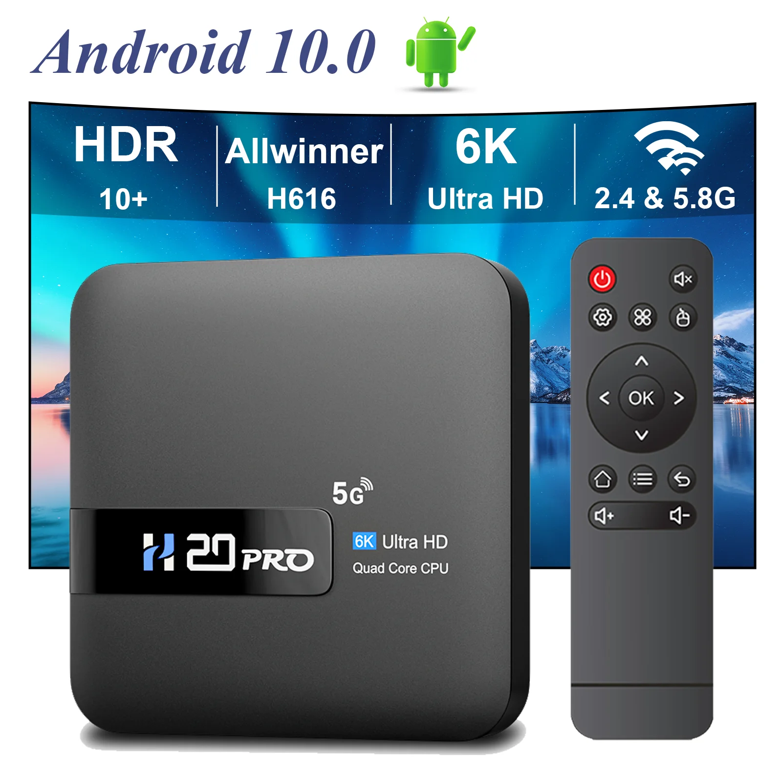 TOPSION H20PRO Smart TV Box Android 14.0 Mit Sprachassistent 2,4&5G WLAN 4K 6K HD Video 1080P Media Player Set-Top-Box Image