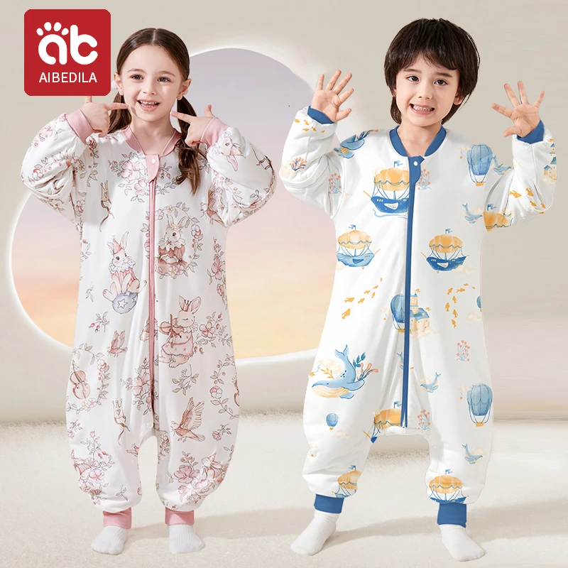 AIBEDILA Baby Schlafsack Kinder Winter Warm Baby Schlafsack 1-7Years Kinder Wachstum Decke Nachtwäsche Säuglingsschlafsack ﻿ Image