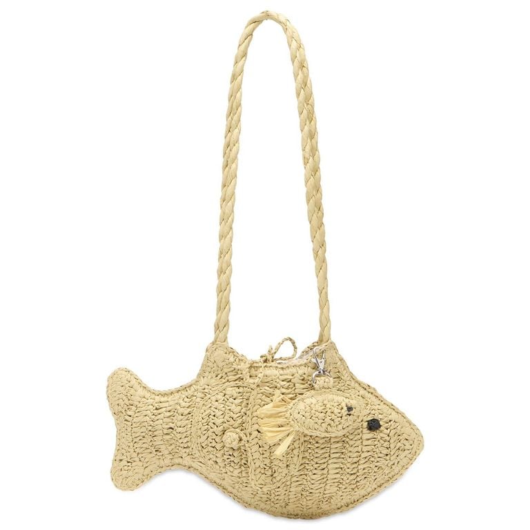 Raffia Fish Bag - Metallic - Damson Madder Beach Bags
