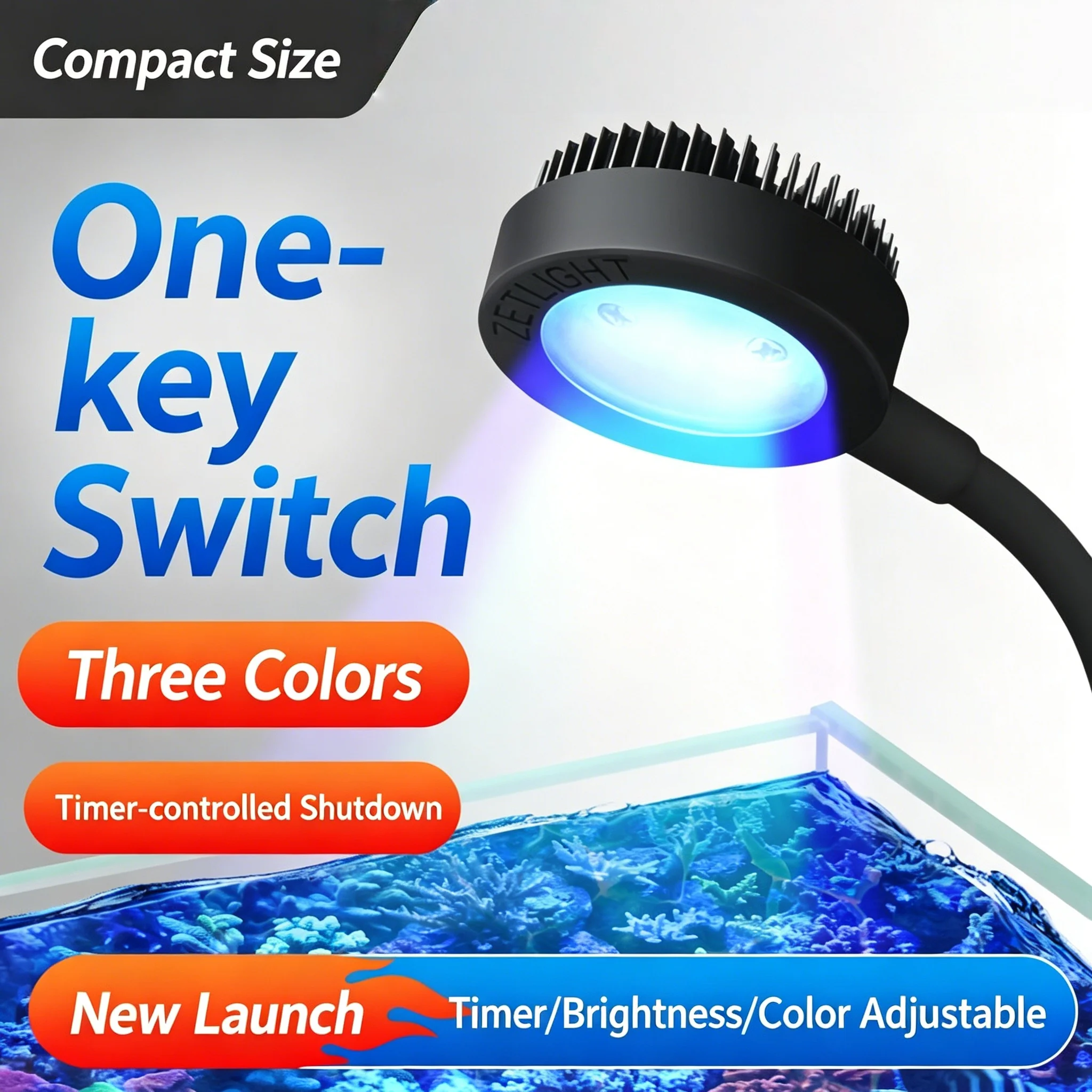 Zetlight M1Pro Vollspektrum LED Algen-Wachstums-Aquariumbeleuchtung für Meerwasser-Nano-Kleintanks Image
