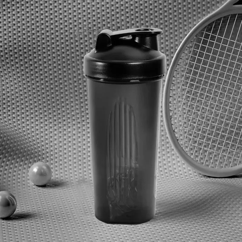 600ml Shaker-Flasche 20 Oz mit Edelstahlkugel, BPA-frei 20 Oz Plastik-Protein-Shaker Auslaufsicher für Tragbares Fitness-Equipment Image