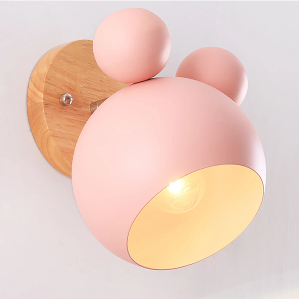 Nordic Macaron Wand Lampen Eisen Spiegel Licht Nacht Schlafzimmer Innen Beleuchtung LED E27 Glühbirne Retro LED Wand Licht Moderne